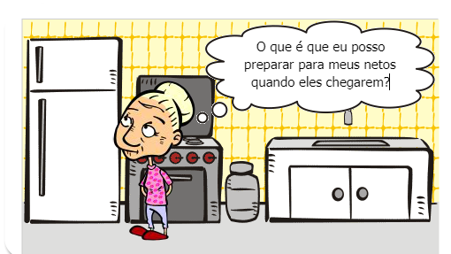 Os netos vão a praia e a avó fica em casa preparando o jantar.