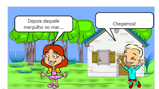 Os netos vão a praia e a avó fica em casa preparando o jantar.