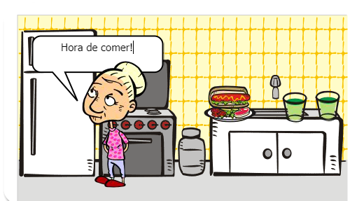 Os netos vão a praia e a avó fica em casa preparando o jantar.