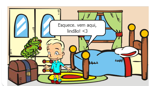 Um Rmulekin não quer tomar banho, daí a mãe dele quer surrá-lo, mas ele tenta negociar :)