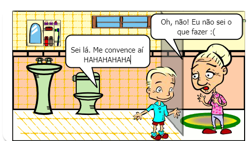 Um Rmulekin não quer tomar banho, daí a mãe dele quer surrá-lo, mas ele tenta negociar :)