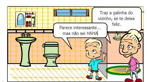 Um Rmulekin não quer tomar banho, daí a mãe dele quer surrá-lo, mas ele tenta negociar :)
