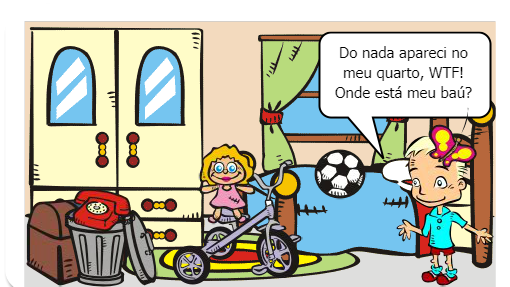 Um Rmulekin não quer tomar banho, daí a mãe dele quer surrá-lo, mas ele tenta negociar :)
