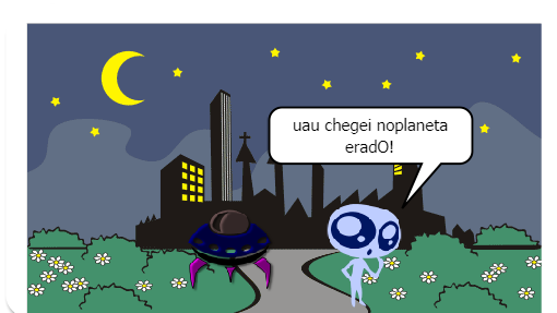 um et chegou a terra