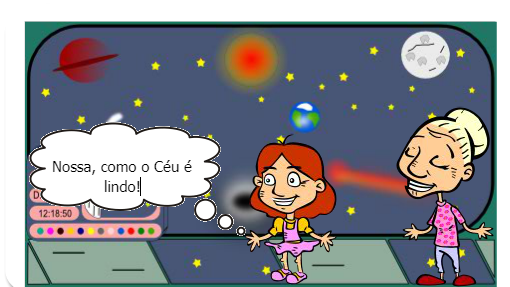 Vovó mostrou  o Céu a Lis e ela percebeu que todos os planetas e estrelas são diferentes, mas em conjunto formam uma beleza única.