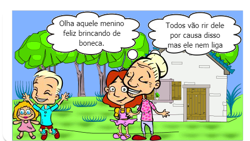 As pessoas sempre falam mal das outras, mas não podemos ficar tristes por isso. Se você usasse cabelos presos ao invés de franja, alguns iam rir também; se sua coleguinha usasse roupa azul, alguns falariam mal também.