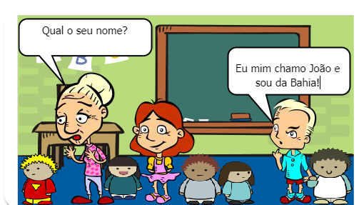 A saída de joão do interior da Bahia para estudar em São Paulo, não foi nada fácil para ele, pois ele vem de uma cultura diferente dos seus novos coleguinhas, e quase todas vezes que ele pronuncia uma palavra é motivo de risos, porque as palavras de João, são diferentes, ele fala segundo a sua região, a qual mora antes.