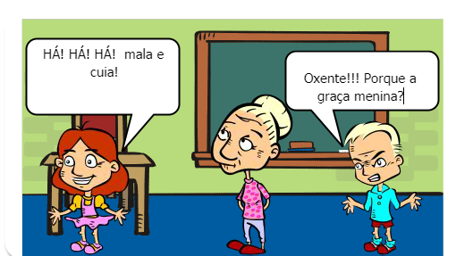 A saída de joão do interior da Bahia para estudar em São Paulo, não foi nada fácil para ele, pois ele vem de uma cultura diferente dos seus novos coleguinhas, e quase todas vezes que ele pronuncia uma palavra é motivo de risos, porque as palavras de João, são diferentes, ele fala segundo a sua região, a qual mora antes.
