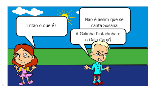 Susana é uma menina que adora fazer trocadilhos com as músicas.