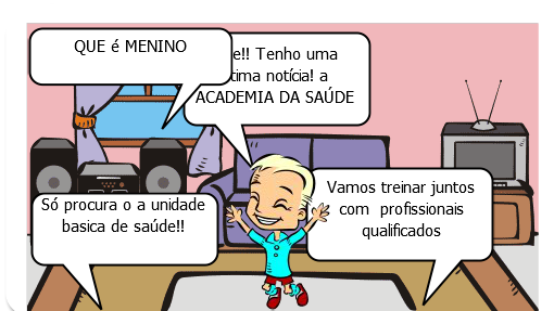 O programa 
Academia da Saúde é uma
estrategia de promoção do cuidaddo com a saude, a partir da implantação de espaços publicos com infraestrutura e profissionais qualificados