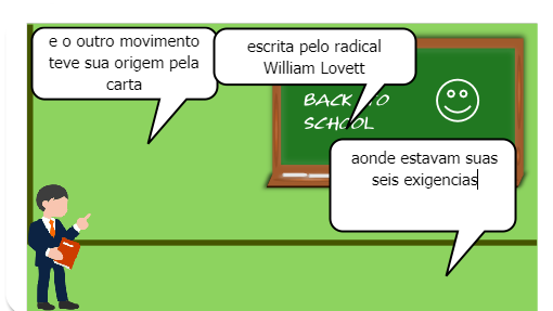 O Ludismo e o Cartismo, Os ludistas eram também chamados de “Quebradores de Máquinas”, pois se caracterizavam pela invasão das fábricas destruindo os equipamentos existentes como uma forma de protesto 
os cartistasse pronunciava de maneira menos agresiva , tendo seu direcionamento focado na política, por meio da qual conseguiu conquistar diversos direitos políticos para o grupo de trabalhadores.
