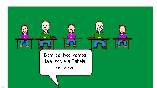 Angelica, Junior e Keuve apresentam o trabalho á classe.