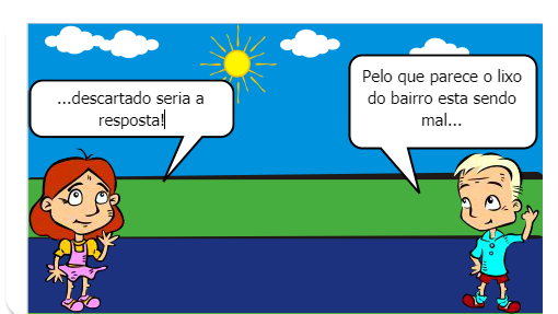 dois amigos se encontram na rua e começam a conversar e  vão andando para suas casas quando um começa a falar sobre descarte e o outro amigo começa a falar de descarte tambem  ,quando chegam em casa começam a falar de descarte sem parar  pelo telefone,no dia seguinte vão andando e falado sobre o mesmo assunto