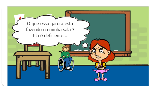 a história que irei apresentar fala sobre a vida de uma menina que sofria bullying dos seus colegas de classe por ter deficiência física.
