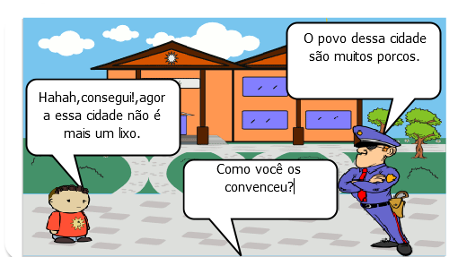 Em uma cidade chamada midgar,o povo de lá não se preocupava muito com o lixo,e com isso,um guarda chamado Pedro,estava cansado de viver com toda essa sujeira,e decidiu tomar uma atitude,que todos aqueles que jogassem lixo ao ar ou a espaço livre,seria multado e sentenciado a limpar a cidade por 1 mês.E com isso,um menino chamado joão se revolta com isso,e aprende uma nova forma de se pensar.