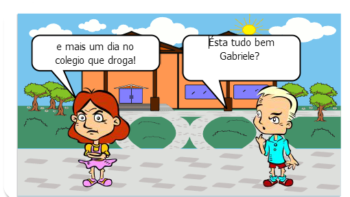A vítima dessa vez e Gabriele que sofre muito na escola por causa de pessoas que não tem noção do que fazem.