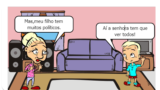 Um menino ensinando a fiscalizar os políticos 

