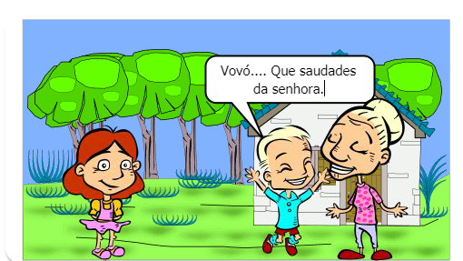 Pedrinho vai visitar a vovó e leva um amiguinha.