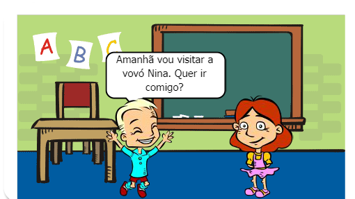 Pedrinho vai visitar a vovó e leva um amiguinha.