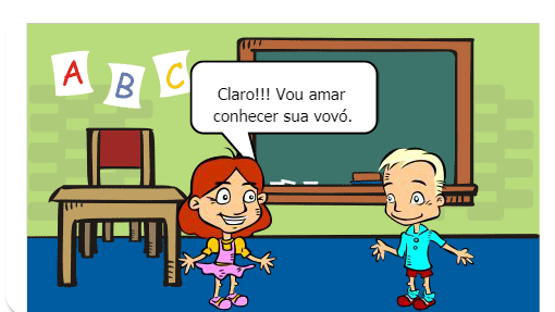 Pedrinho vai visitar a vovó e leva um amiguinha.