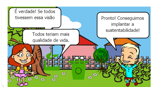 Nos quadrinhos vamos mostrar o poder que as indústrias têm para benefícios próprios. E também como a sociedade pode acabar com essa cultura principalmente do descarte e dependência total das indústrias.