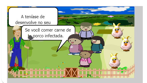 Nós vamos falar nessa historinha sobre a doença chamada teníase.