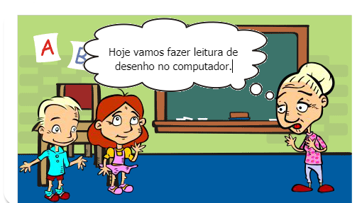 Criação de desenho no computador.