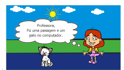 Criação de desenho no computador.