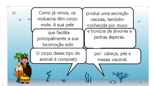 A mãe natureza vai apresentar alguns filos e subfilos do ambiente aquático.