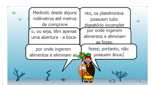 A mãe natureza vai apresentar alguns filos e subfilos do ambiente aquático.