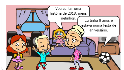 Vovó Alice conta a história de quando quebrou seu braço (baseada em fato real, porém contada no futuro)