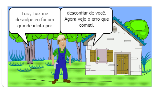 Apavorado com o erro que cometeu ao acusar seu vizinho, Marcelo correu até a casa dele para pedir perdão.