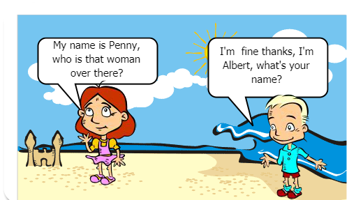 Penny knows a new friend and introduces herself to him
