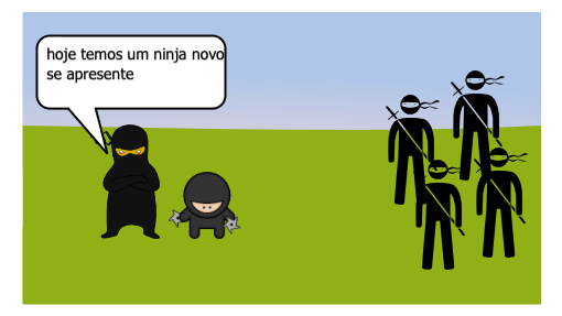 um novo ninja na academia 