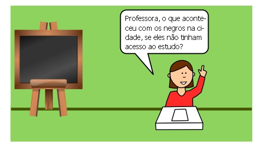 Depois da professora explicar que a passos lentos o Brasil passava por mudanças na questão da educação, ela falou sobre a "Educação Popular" e "Educação Nova".