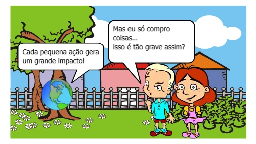 A HQ “Missão Planeta: Última Chance” apresenta, de forma criativa, o diálogo entre dois estudantes e o próprio planeta Terra, que ganha voz para alertar sobre os impactos do consumismo e da poluição. Ao longo da história, os personagens refletem sobre o descarte inadequado e o uso excessivo de recursos naturais, destacando que a Química pode contribuir tanto para os problemas quanto para as soluções ambientais. A narrativa promove a conscientização e incentiva atitudes mais responsáveis, como o consumo consciente e a preservação do meio ambiente.