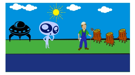 Extraterrestre visita a terra e tenta entender o comportamento do povo